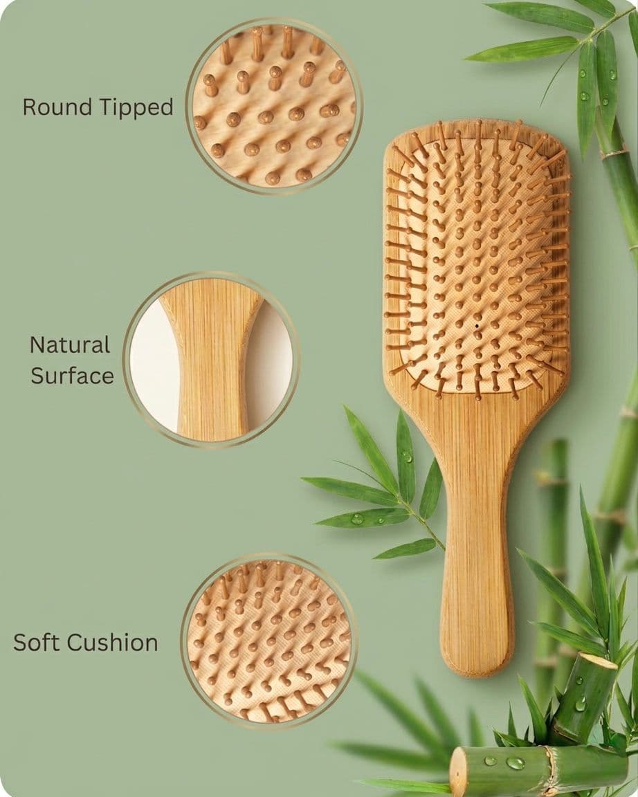 Bamboo Paddle Comb