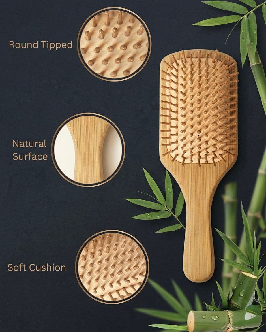Bamboo Paddle Comb